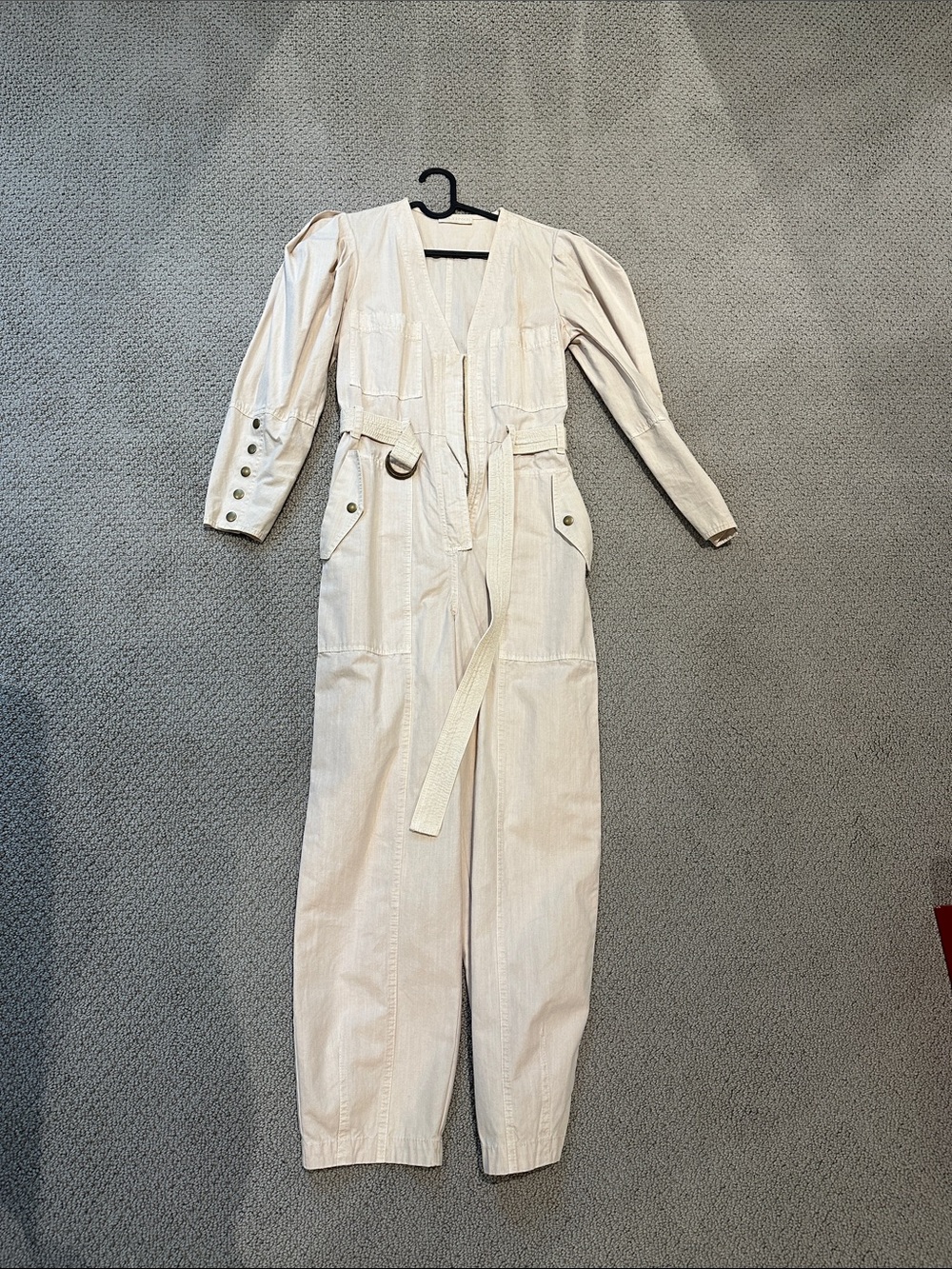 Ulla Johnson Off-White Utility Jumpsuit with Belt